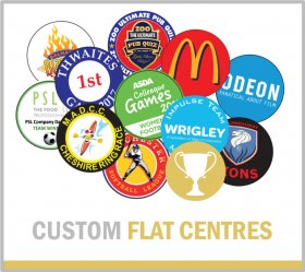 Pack  of 100 Flat Full Colour Custom Printed Centres 25mm