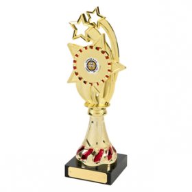 Multisport Gold & Red Star Trophy on Marble Base - 3 Sizes