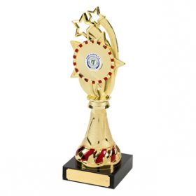 Multisport Gold & Red Star Trophy on Marble Base - 3 Sizes