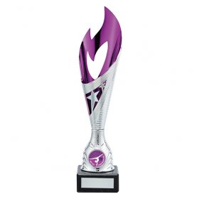 Inferno Series Laser Silver/Purple Cup on Marble Base - 3 Sizes