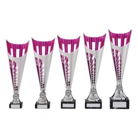 Garrison Silver/Pink Series Cup on Marble Base - 5 Sizes