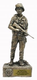Bronze Irish Soldier Figure in Helmet and CEFO - 31cm