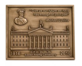Bronze Michael Collins Plaque 14cm