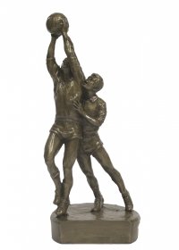 Bronze Gaelic Football Trophy Double Figure 29cm