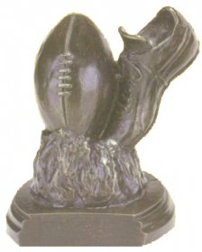 Rugby Bronze Boot & Ball Trophy 14cm