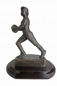 Rugby Bronze Figure Female on Base Trophy 25cm