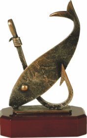Modern Fishing Trophy on Base - 22.5cm
