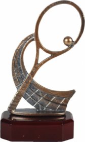 Modern Tennis Racket Trophy on Base - 19cm