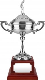 Swatkins Nickel Plated Ryder Cup Replica on Rosewood Plinth - 3 Sizes