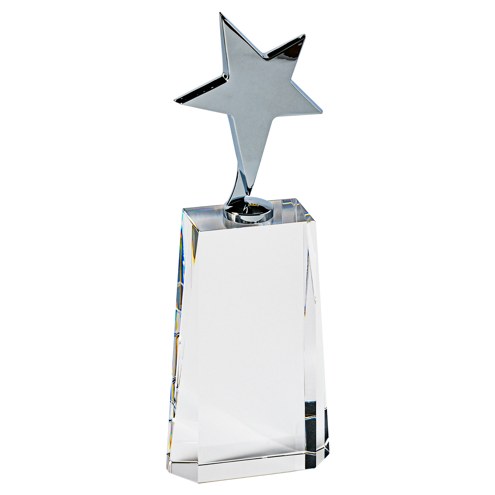 Glass Plaque with Single Metal Star 2 Sizes Trophies Online Ireland