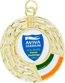 Tri-Colour Enamel Medal 50mm - Gold, Silver & Bronze