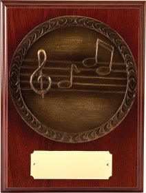 Music Resin on Wooden Plaque 20.5cm