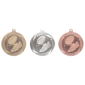 Typhoon Rugby Medal 55mm - Antique Gold, Antique Silver & Antique Bronze