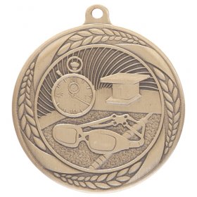 Typhoon Swimming Medal 55mm - Antique Gold, Antique Silver & Antique Bronze