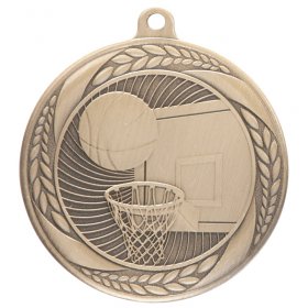 Typhoon Basketball Medal 55mm - Antique Gold, Antique Silver & Antique Bronze