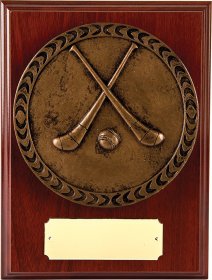 Hurling / Camogie Resin on Wooden Plaque 20.5cm