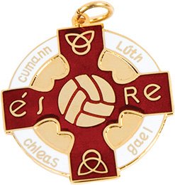 Enamel Gaelic Football Medal Red 33mm - Gold Only