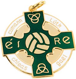 Enamel Gaelic Football Medal Green 33mm - Gold Only
