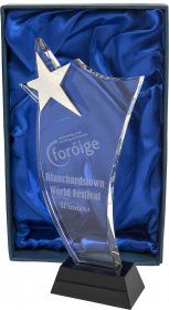 Crystal Star Award on Black Base - 26cm