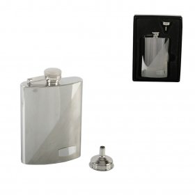6oz 2 tone Hip Flask with rectangular plate