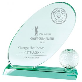 Golf Jade Glass Plaque - 3 Sizes