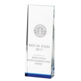 Legend Crystal Award with Blue Tint - 3 Sizes