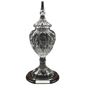  Crystal Vase with Lid Award on Base 58cm