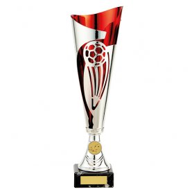 Champions Football Cup Silver & Red- 3 Sizes