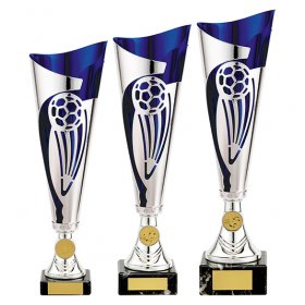 Champions Football Cup Silver & Blue - 3 Sizes