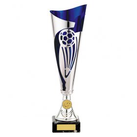 Champions Football Cup Silver & Blue - 3 Sizes