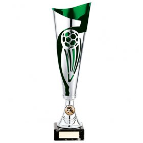Champions Football Cup Silver & Green - 3 Sizes