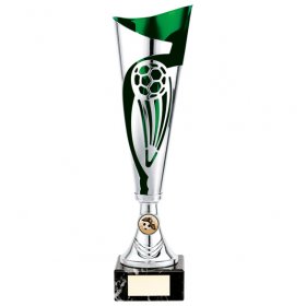 Champions Football Cup Silver & Green - 3 Sizes