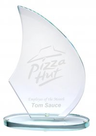 Epic Sail Shape Jade Glass Trophy - 2 Sizes