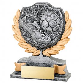  Football Resin Boot & Ball Trophy Silver 12cm