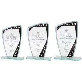 Jade Mirror Glass Award with Stars - 3 Sizes