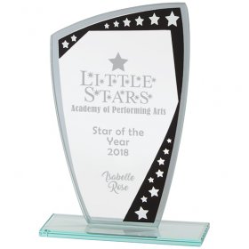 Jade Mirror Glass Award with Stars - 3 Sizes