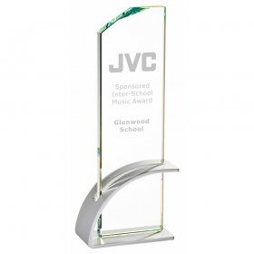 Crystal Award with Chrome Metal Stand - 25cm