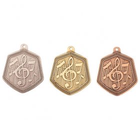 Falcon Medal Series Music - 65mm - Antique Gold, Antique Silver & Antique Bronze