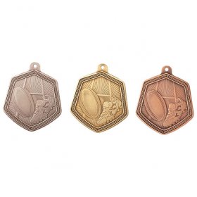 Falcon Medal Series Rugby - 65mm - Antique Gold, Antique Silver & Antique Bronze