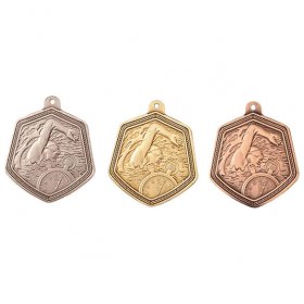 Falcon Medal Series Swimming - 65mm - Antique Gold, Antique Silver & Antique Bronze