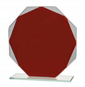  Red 4mm Glass Plaque with Jade Trim - 3 Sizes