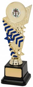 Trophy Gold with Blue Detail on Base - 2 Sizes