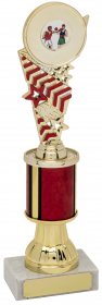 Star Trophy Gold with Tubing & Red Detail on Base - 4 Sizes