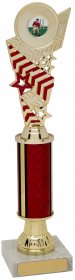 Star Trophy Gold with Tubing & Red Detail on Base - 4 Sizes