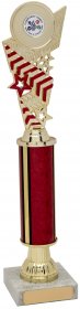 Star Trophy Gold with Tubing & Red Detail on Base - 4 Sizes