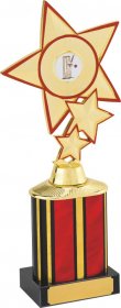 Trophy Gold Star with Tubing & Red Detail on Base - 4 Sizes