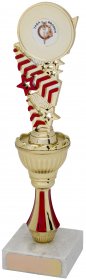 Star Trophy Gold with Red Detail on Marble Base - 3 Sizes