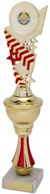 Star Trophy Gold with Red Detail on Marble Base - 3 Sizes