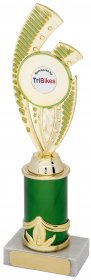 Trophy Gold with Green Tubing on Marble Base - 3 Sizes