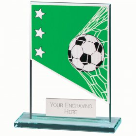 Mustang Football Glass Plaque Green - 6 Sizes